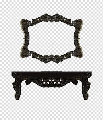Frame and Shelf, brown wooden frame transparent background PNG clipart