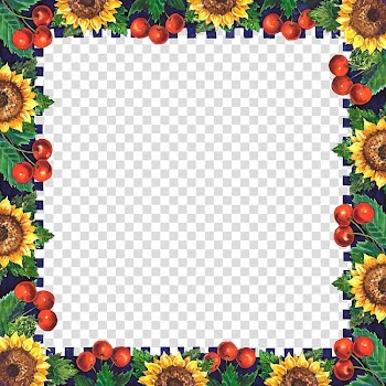 Frame , Apple Sunflower Border transparent background PNG clipart