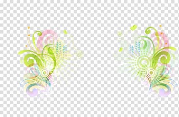 Frame Black and white Motif, Green floral decoration pattern transparent background PNG clipart