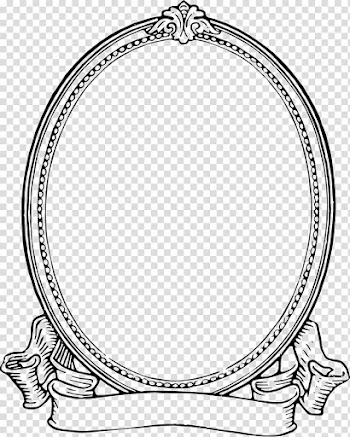Frame Black and white , Oval Outline transparent background PNG clipart