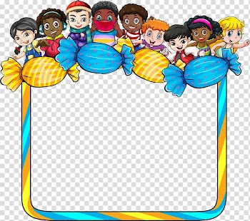 Frame Child Illustration, Cartoon Candy Frame transparent background PNG clipart