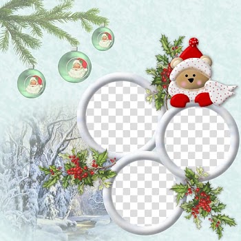 Frame Christmas , Christmas Bear frame material transparent background PNG clipart