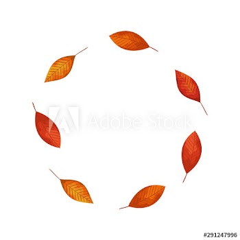frame circular of autumn leafs