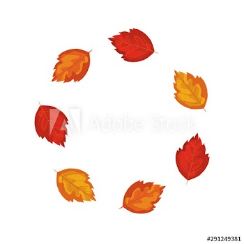 frame circular of autumn leafs