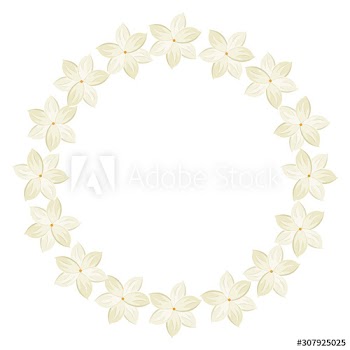 frame circular of flowers design