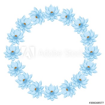 frame circular of flowers design