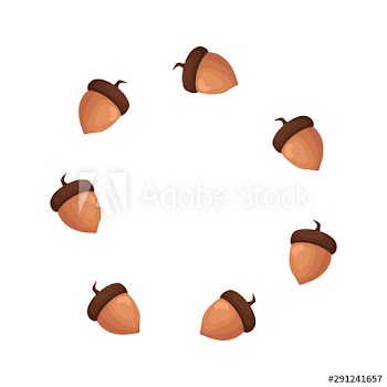frame circular of season autumn of nuts