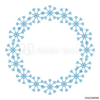 frame circular of snowflakes design