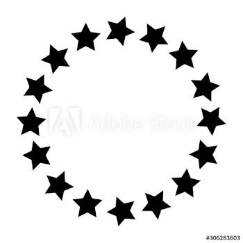 frame circular of stars decoration christmas design
