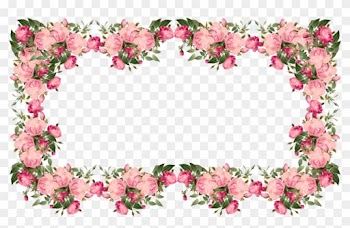 Frame Clipart Pink Rose - Transparent Flower Border Clipart