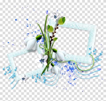 Frame Collage , Blue Dream flower vine border transparent background PNG clipart