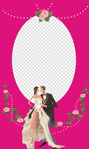 Frame Contemporary Western wedding dress , Pink Wedding Frame transparent background PNG clipart