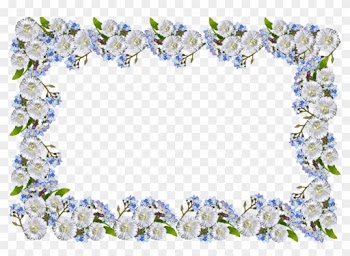 Frame, Daisies, Forget Me Not - Transparent Forget Me Not Flower Border