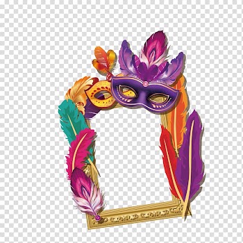 Frame Digital frame, Gorgeous decorative frame door frame feather mask transparent background PNG clipart