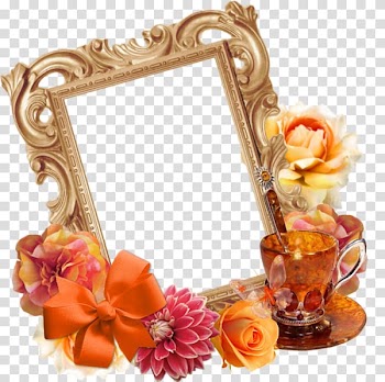 Frame Flower Mirror, Flower frame transparent background PNG clipart