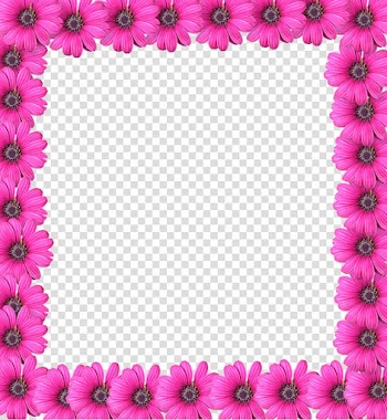 Frame Flower Pink , Pink Flower Frame transparent background PNG clipart