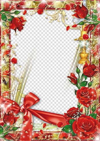 Frame Flower Rose, Red Flower Frame Background transparent background PNG clipart