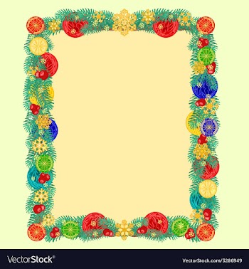Frame from Christmas tree branches of spruce vector image