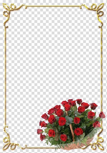 Frame Garden roses Jubileum Birthday Light, Gold frame transparent background PNG clipart