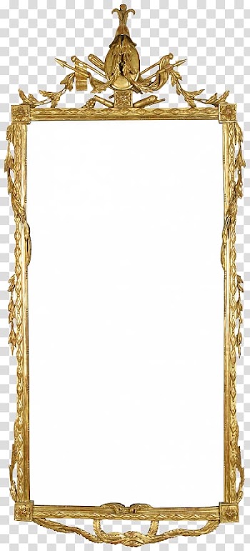 Frame Gold Gilding Mirror, Square Mirror transparent background PNG clipart