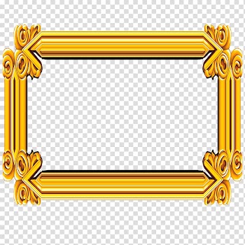 Frame Gold, Gold frame transparent background PNG clipart
