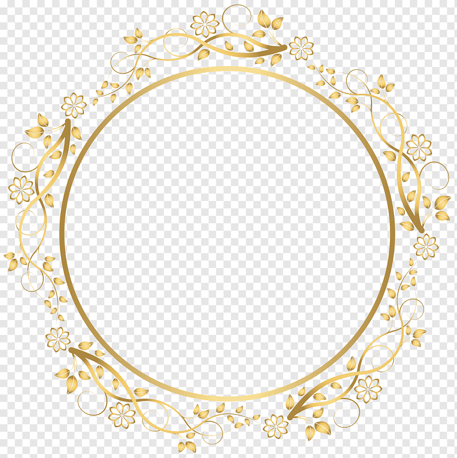 frame, Gold Round Floral Border, round beige floral frame illustration, rectangle, border Frame, flower png