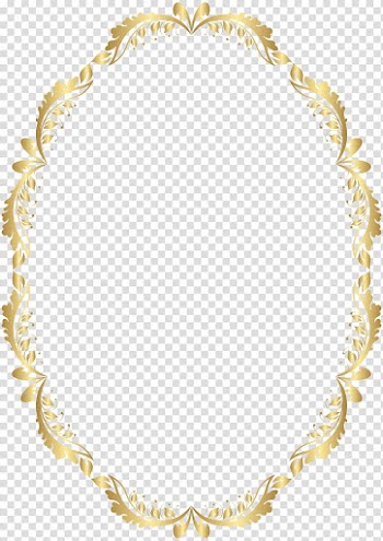 Frame , Golden Oval Border , oblong brown floral frame illustration transparent background PNG clipart