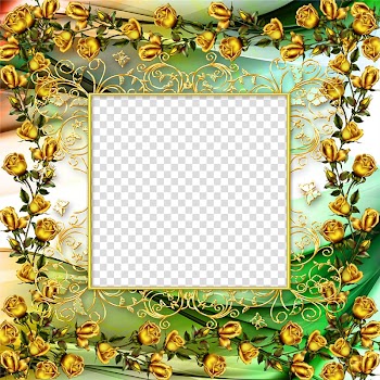 Frame , Golden Rose Vine Border transparent background PNG clipart