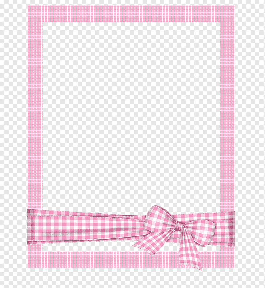 frame, Hand-painted frame cartoon frame,Pink plaid frame, pink and white checked frame with ribbon, watercolor Painting, border, frame png