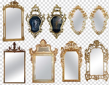 Frame Metal Mirror, European mirror transparent background PNG clipart