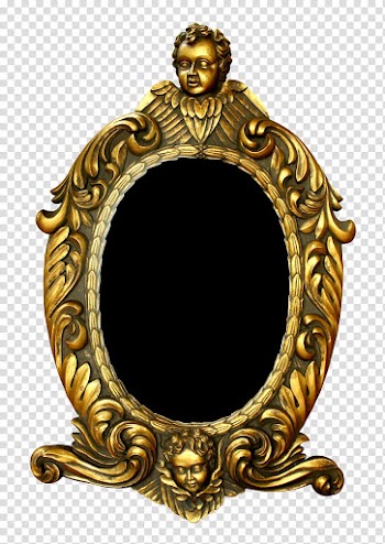 Frame Mirror Pattern, Gold Frame transparent background PNG clipart