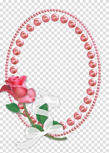 Frame Mirror Pearl, Rose pearl mirror frame transparent background PNG clipart