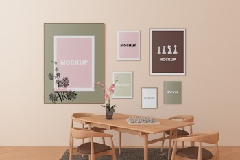 Frame mockup in living room Free Psd