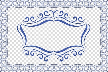 Frame Motif , Lovely ancient blue box transparent background PNG clipart