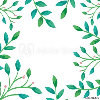 frame of branches with leafs natural design