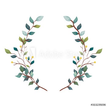 frame of branches with leafs nature decorative design