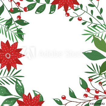 frame of leafs with flowers and seeds decorative design