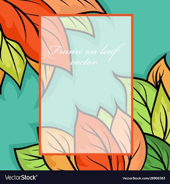 Frame on leaf nature scene vector image
