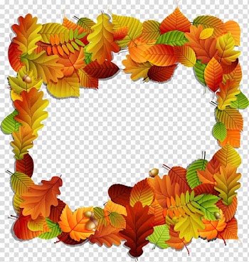 Frame , orange autumn leaves transparent background PNG clipart