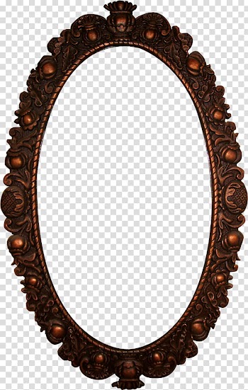 Frame, oval brown frame transparent background PNG clipart