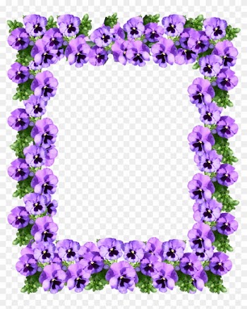 Frame Pansy Floral - Transparent Purple Floral Border