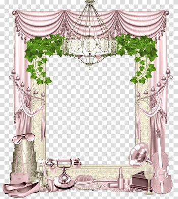 Frame , Pink curtains transparent background PNG clipart