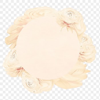 Frame PNG, beige buttercup flower psychedelic… | Free stock illustration | High Resolution graphic