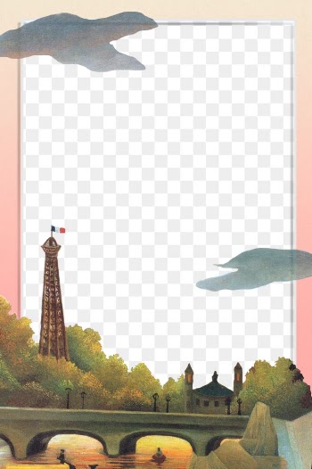 Frame png Paris border, Eiffel-tower in the… | Free stock illustration | High Resolution graphic
