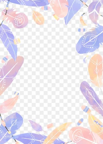 Frame png pastel purple Boho feather