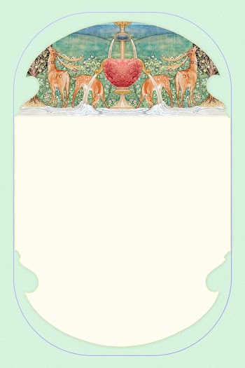 Frame psd, deer by a fountain, remixed from… | Free stock illustration | High Resolution graphic