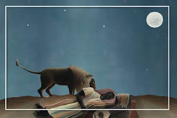 Frame psd famous painting, lion and sleeping… | Free stock illustration | High Resolution graphic