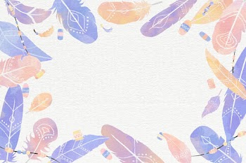 Frame psd pastel Boho feather