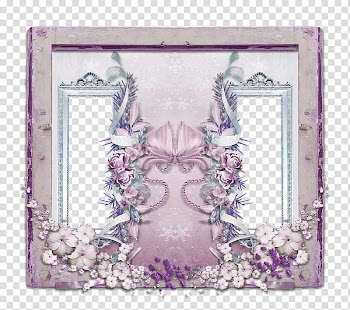 Frame  , purple and teal floral frame transparent background PNG clipart