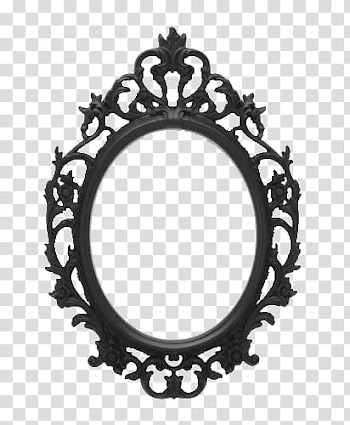 Frame s, black filigree cutout frame transparent background PNG clipart